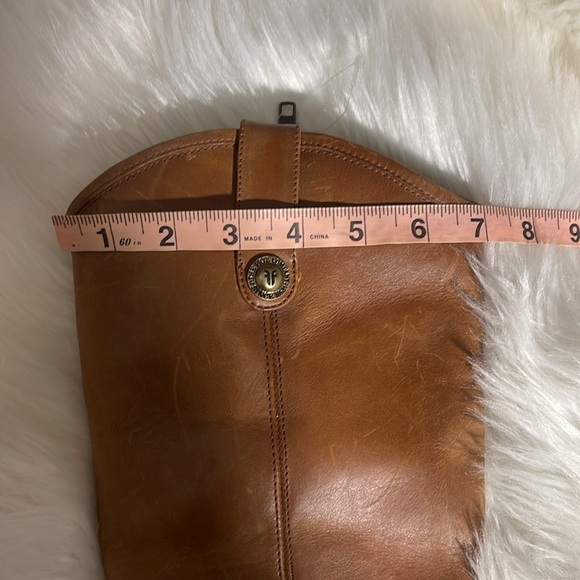 FRYE Melissa Inside Zip Tall Riding Boots Leather Cognac - Picture 6 of 6